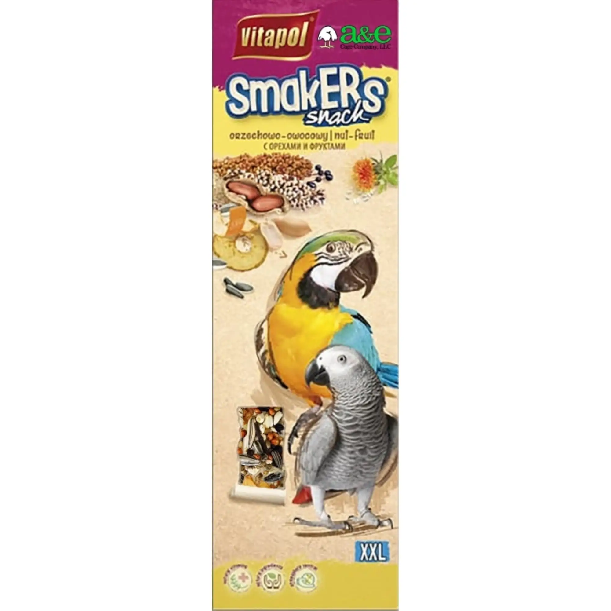 AE Cage Company Smakers Parrot XXL Nut Treat Sticks