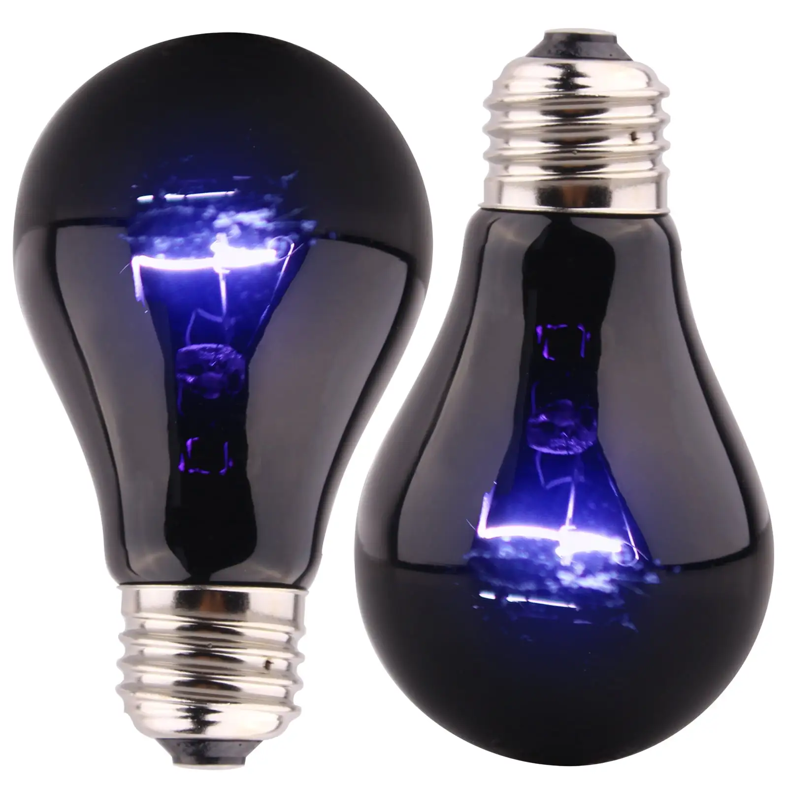 AIICIOO Reptile Heating Bulb Night Heat Lamp Moonlight Emitter Infrared Dark Blue 2 Pack 60W