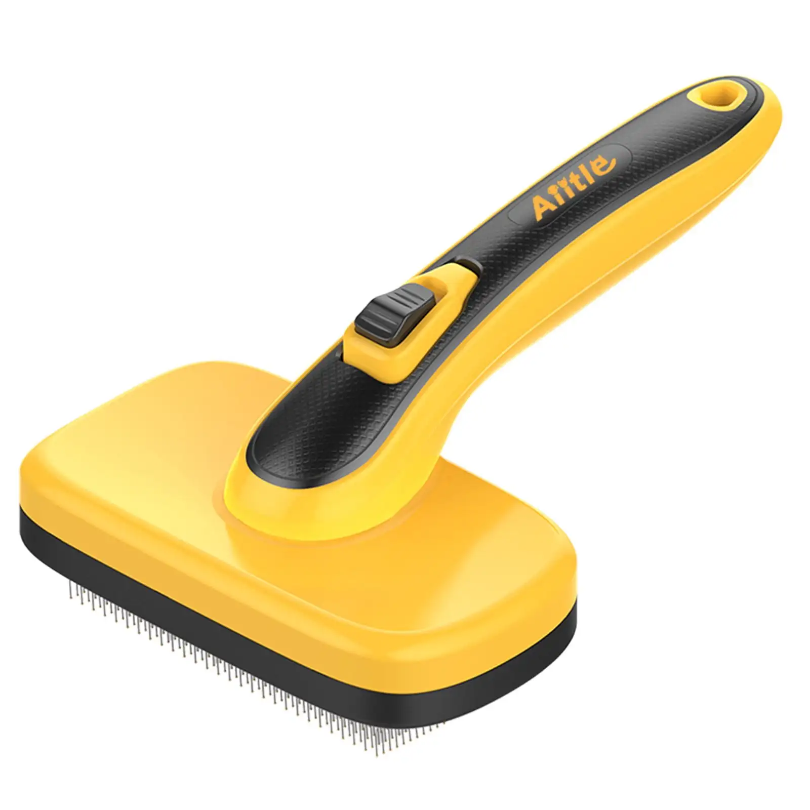 AIITLE Pet Self Cleaning Slicker Brush Profession Grooming Tool for Dogs and Cats Gently Removes Loose Undercoat.Shedding Mats and Tangled Hair. Dander. Dirt Yellow M