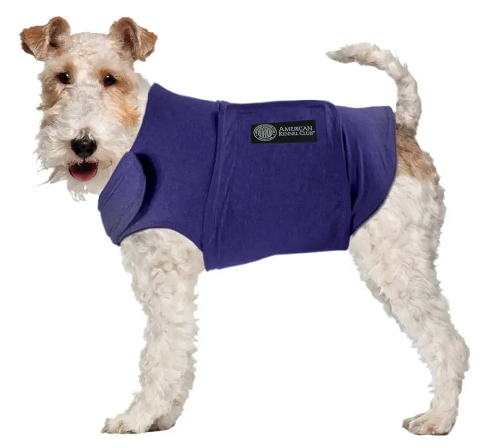 AKC Calming Coat Anti-Anxiety Stress Relief Coat For Your Dog Blue Small 16-23lbs.