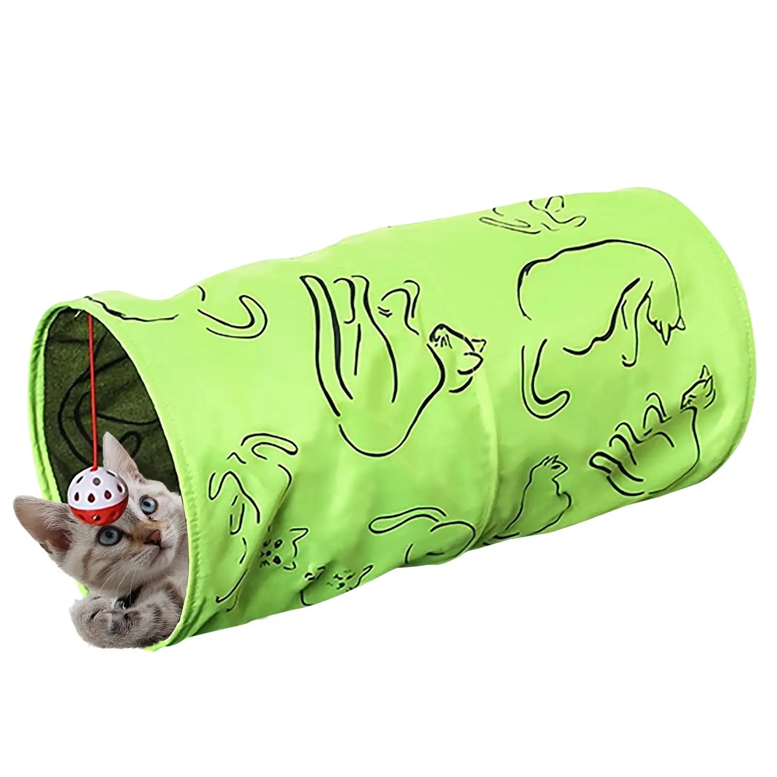 AUQ Cat Tunnels for Indoor Cats .Green Interactive Cat Toy .Cat Tunnel Collapsible