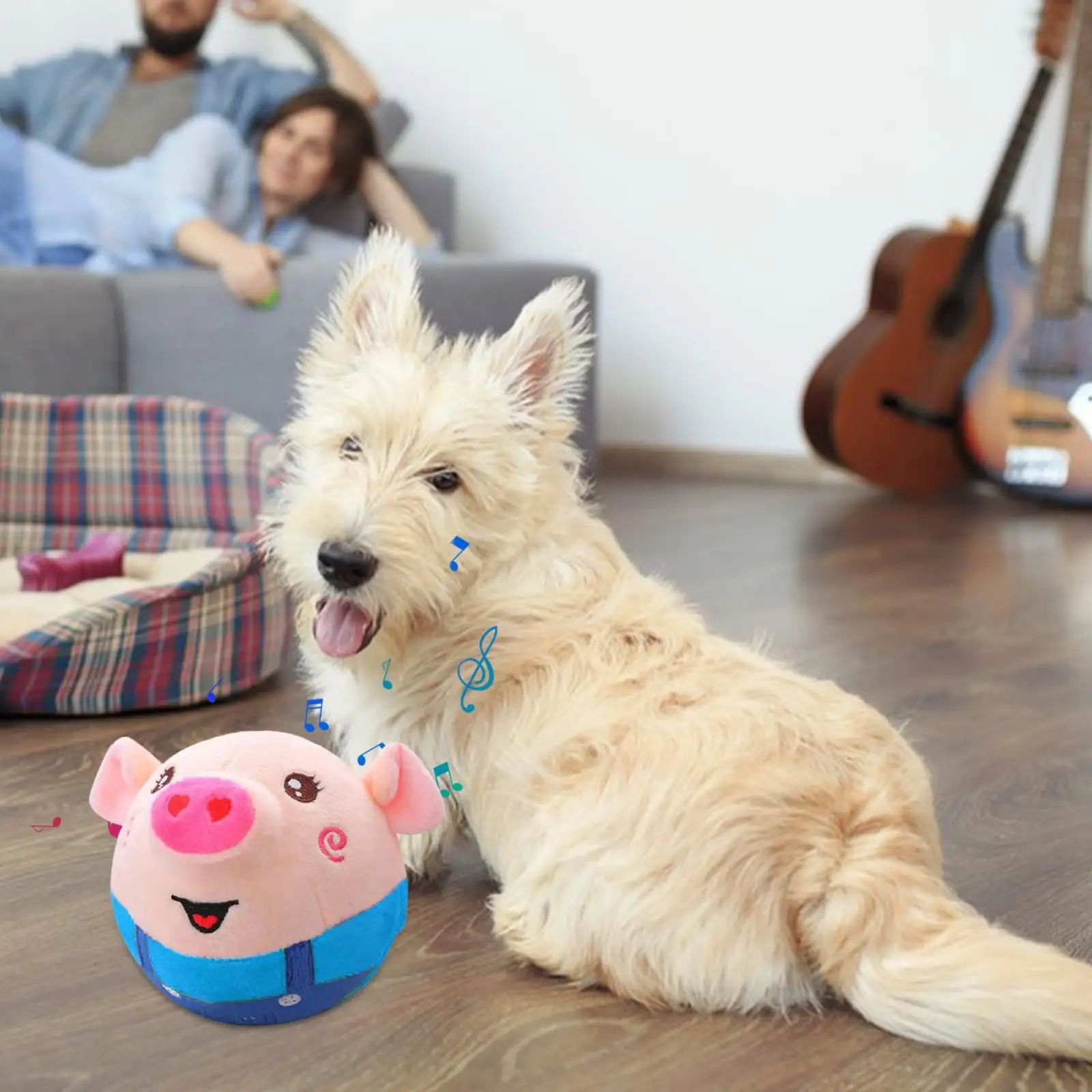 Active Moving Pet Plush Toy Interactive Dog Toys Talking Moving Dog Ball Toy. Washable Cartoon Pig Plush Sound Electronic Dog Toy. Shake Bounce Boredom Toys for Dog. Pets. Cats