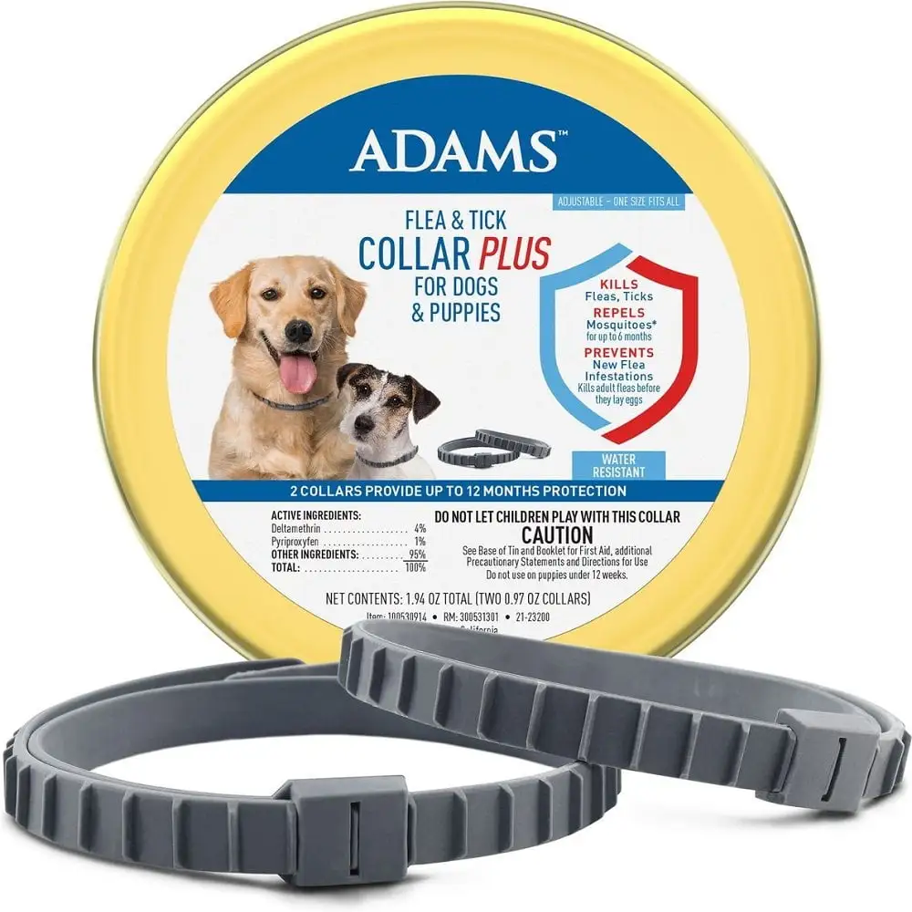 Adams Flea & Tick Collar Plus for Dogs & Puppies 2ct