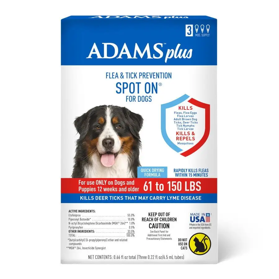 Adams Flea and Tick Prevention Spot On For Dogs 61 to 150 lbs X Large 3 Month Supply