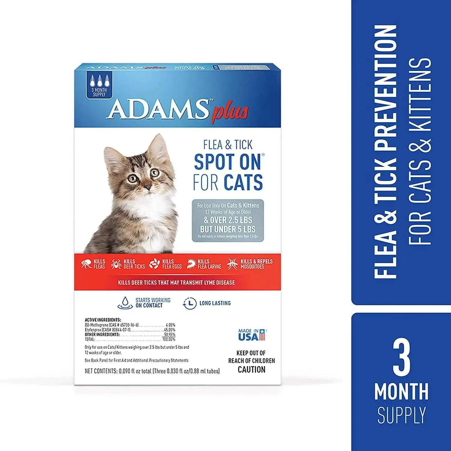 Adams Plus Flea & Tick Spot On for Cats & Kittens