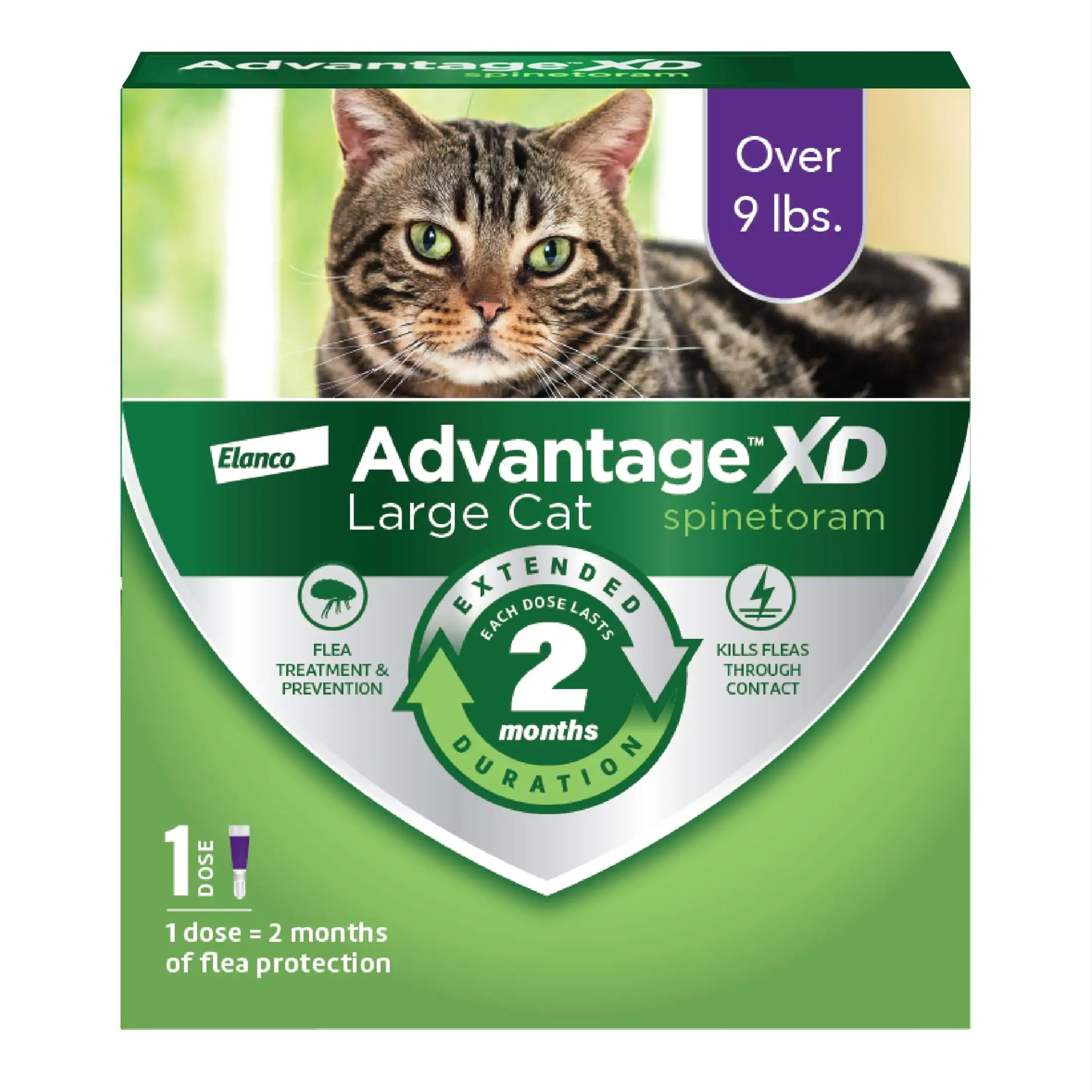 Advantage XD Large Cat 2-Month Flea Prevention For Cats over 9lbs. 1 Dose (2-Months)