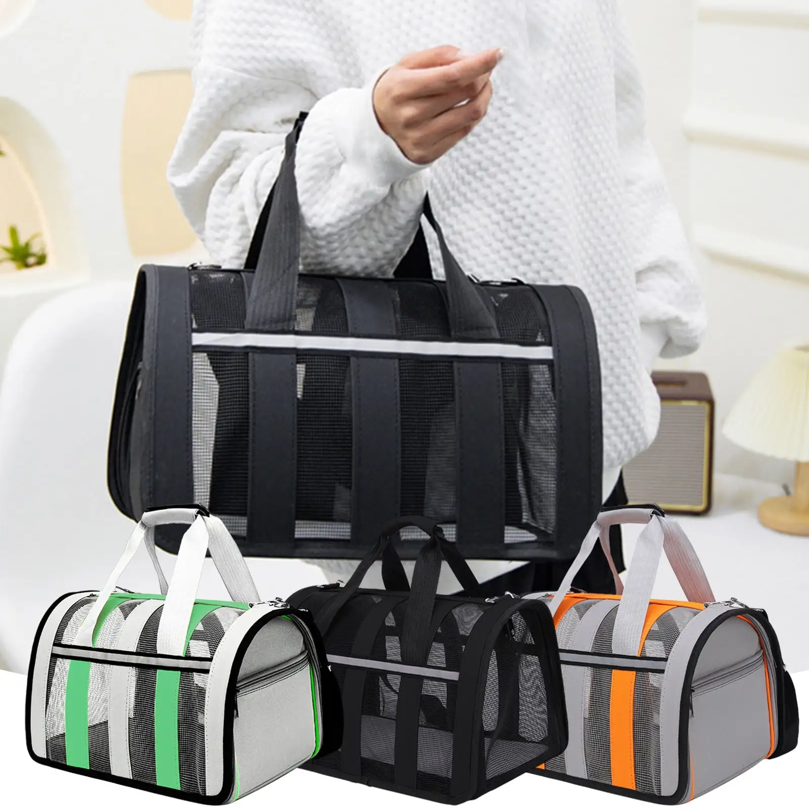 Aihimol Cats Carriers Dog Carrier Pet Carrier For Small Medium Cats Dogs Puppies Up To 15 Lb. Small Dog Carrier Soft Sided. Collapsible Travel Puppy Carrier