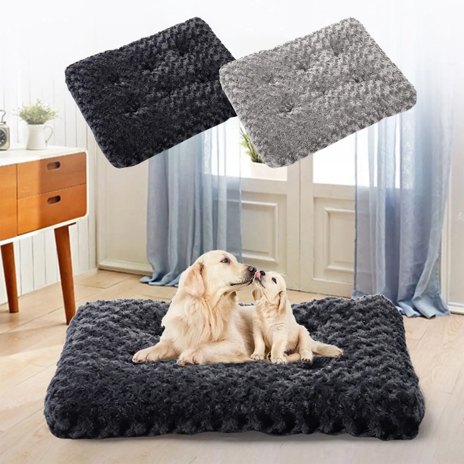 Aihimol Dog Bed for Small Dogs - Orthopedic Dog Beds with Removable Washable Cover. Egg Crate Foam Pet Bed Mat .Waterproof Dog Mattress Nonskid Bottom.Comfy Anxiety Pet Bed Mat