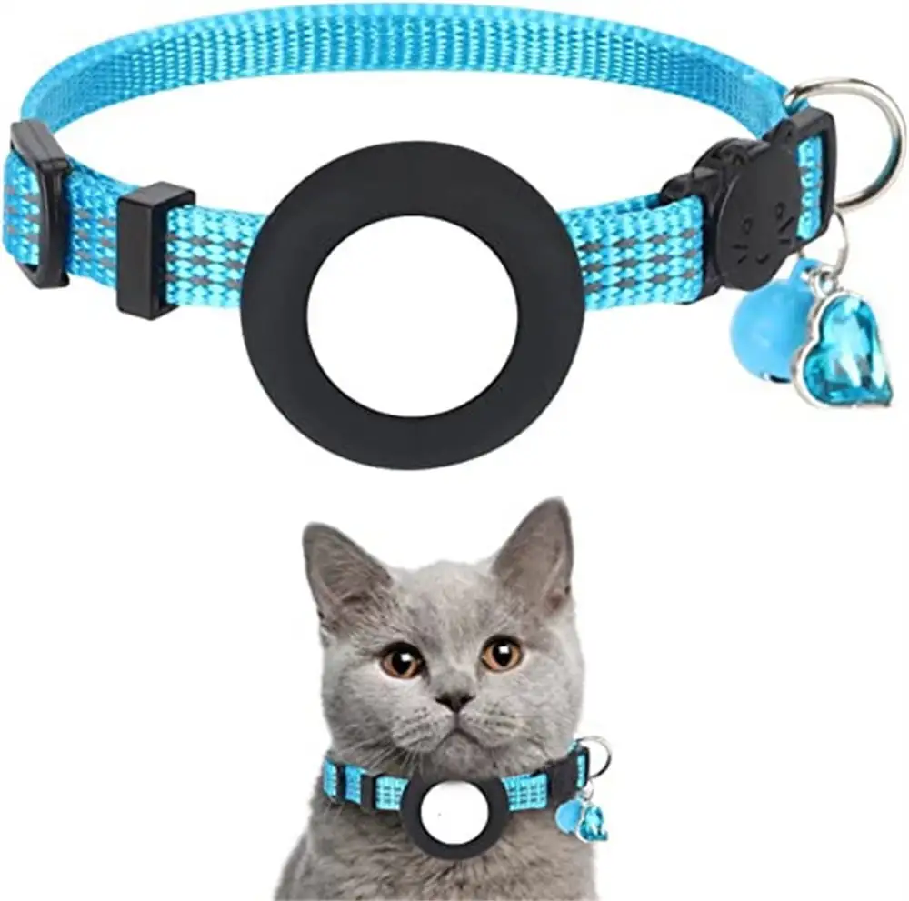 AirTag Integrated Apple Air Tag Cat Collar. Reflective GPS Cat Collar with AirTag Mount and Bell. Lightweight Cat Collars for Cats. Kittens and Puppies