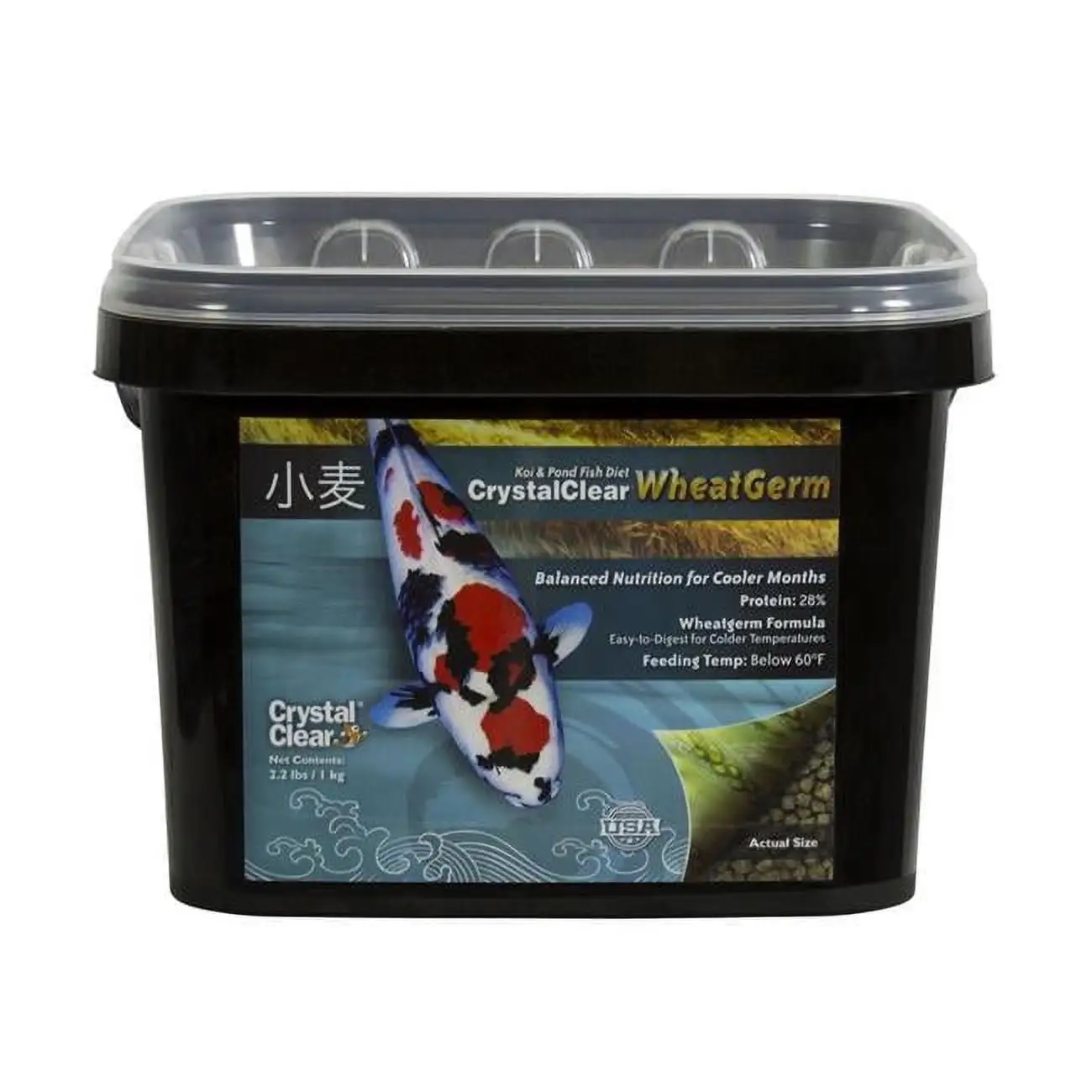 Airmax Ecosystems AMCC053-2 2.2 lbs CrystalClear Seasonal Koi & Goldfish Wheat Germ Fish Food - Small