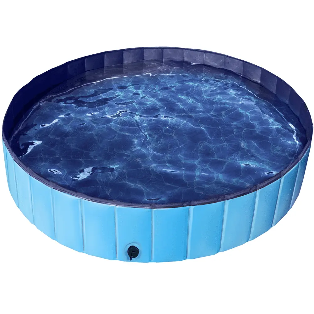 Alden Design Foldable Indoor/Outdoor Pet Swimming Pool. Bath Tub. Wading Pool for Dogs and Cat. Blue. XXXL. 71