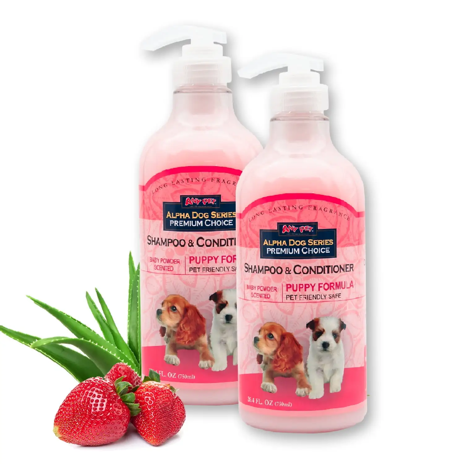 All Natural. Hypoallergenic | Gentle Puppy Shampoo + Conditioner with Aloe Vera | Antibacterial | pH Balanced | Tear Free | Detangler & Moisturizer | Odor Eliminator | Grooming Quality - Pack of 2