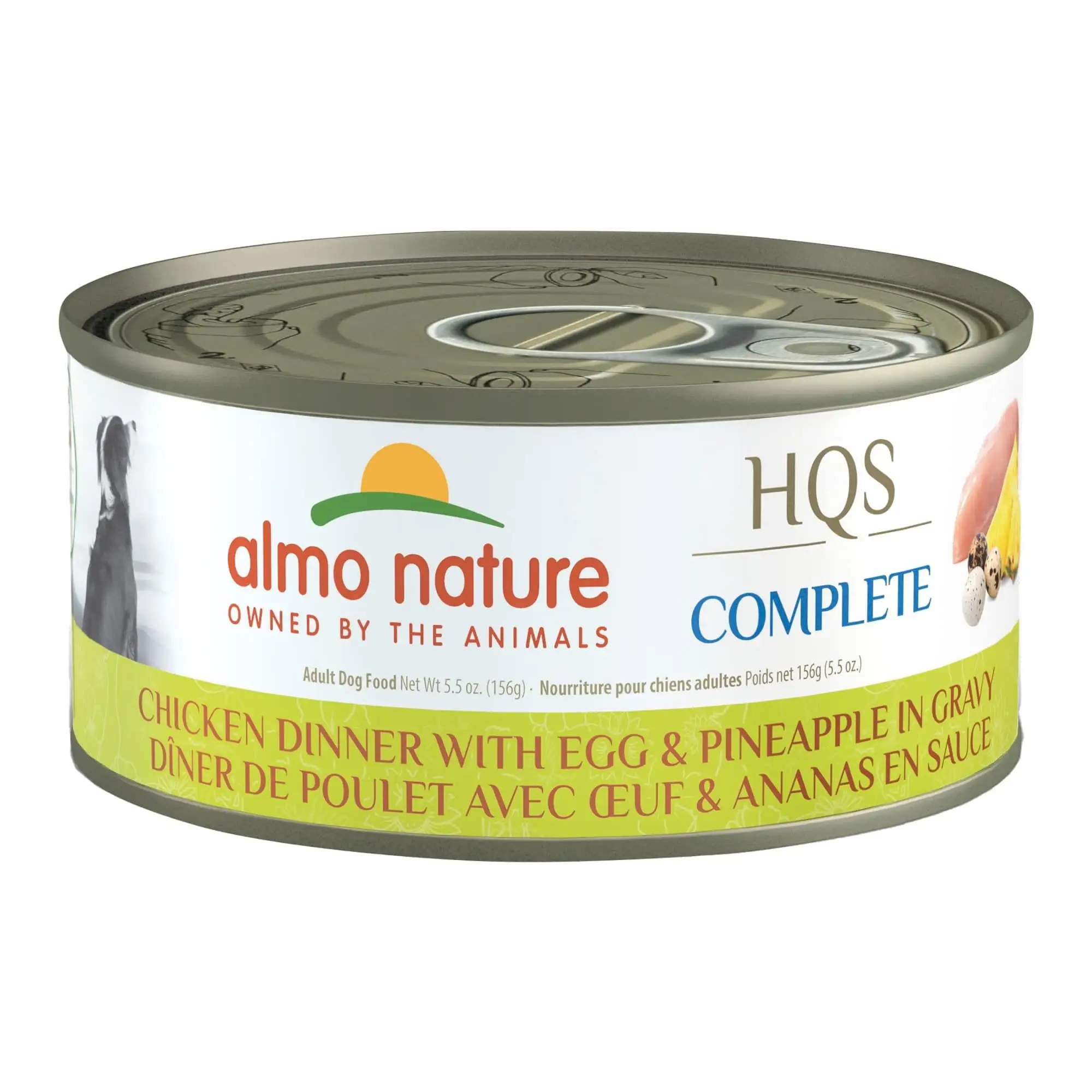 Almo Nature: HQS Complete Dog 12 Pack: Chicken Dinner With Egg & Pineapple In Gravy - 5.5 oz Cans. Adult Dog Canned Wet Food. Daily Meal. Grain Free