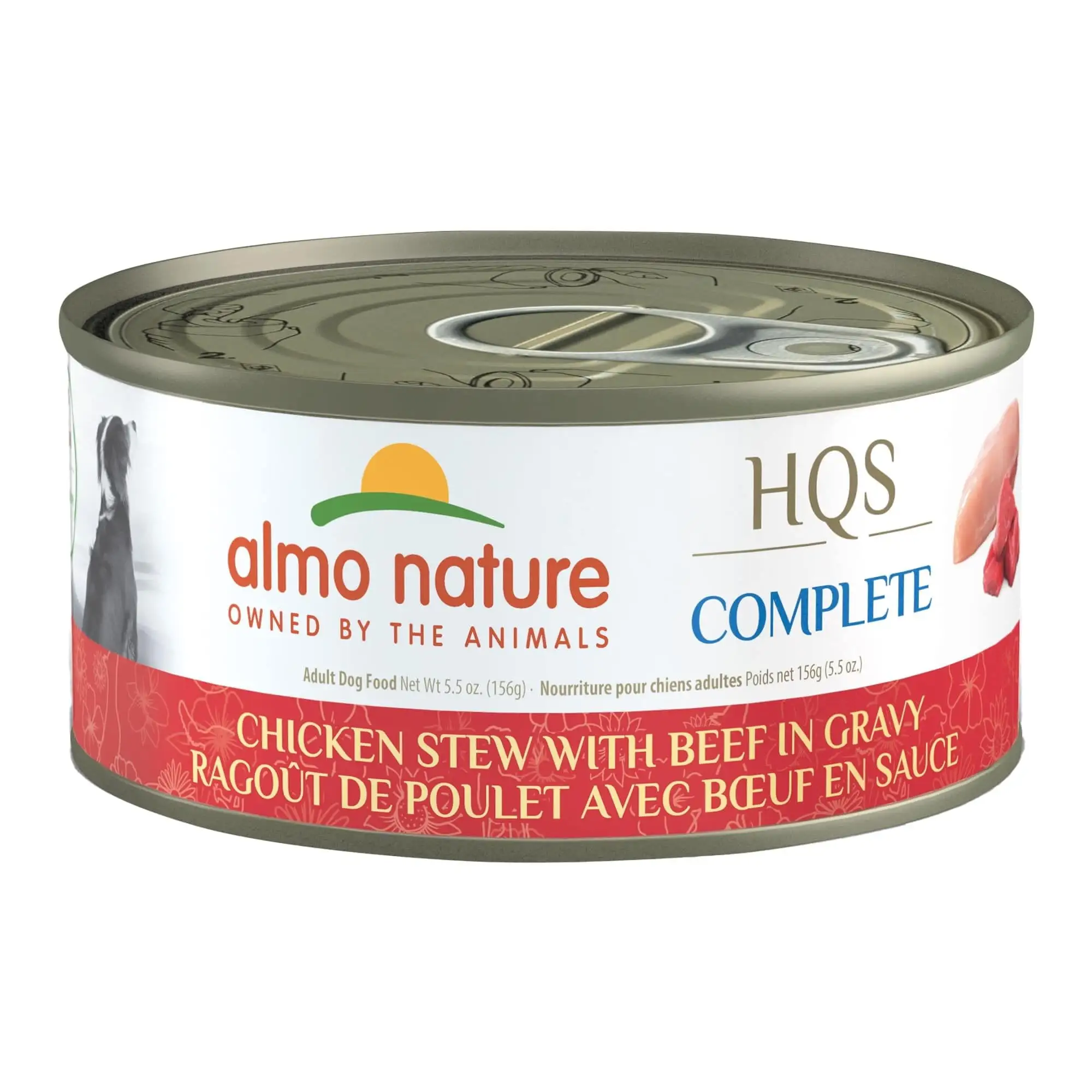 Almo Nature: HQS Complete Dog 12 Pack: Chicken Stew With Beef In Gravy - 5.5 oz Cans. Adult Dog Canned Wet Food. Daily Meal. Grain Free