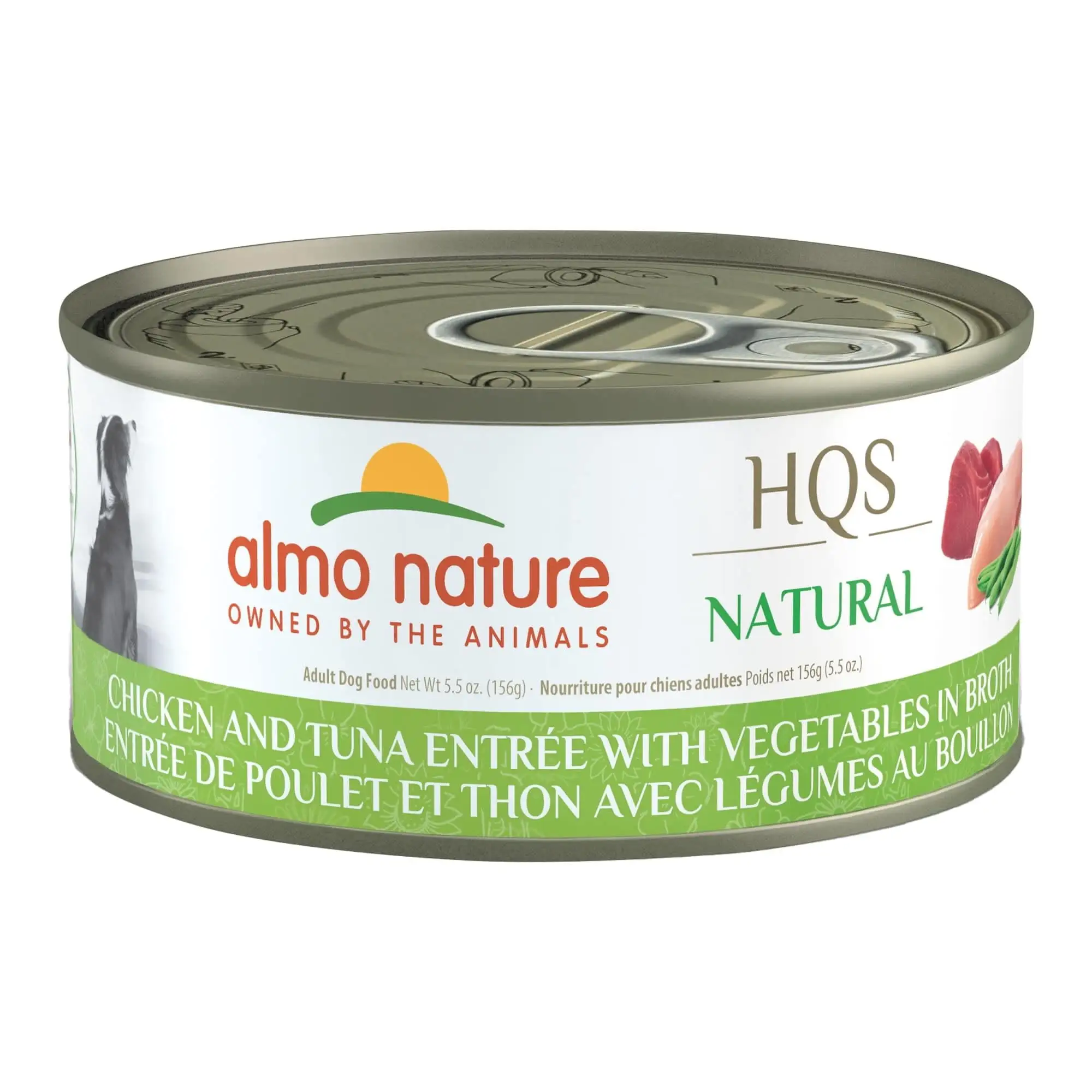 Almo Nature: HQS Natural Dog 12 Pack: Chicken & Tuna Entree With Vegetables In Broth -5.5oz Cans. Supplemental Dog Canned Wet Food. Limited Ingredient