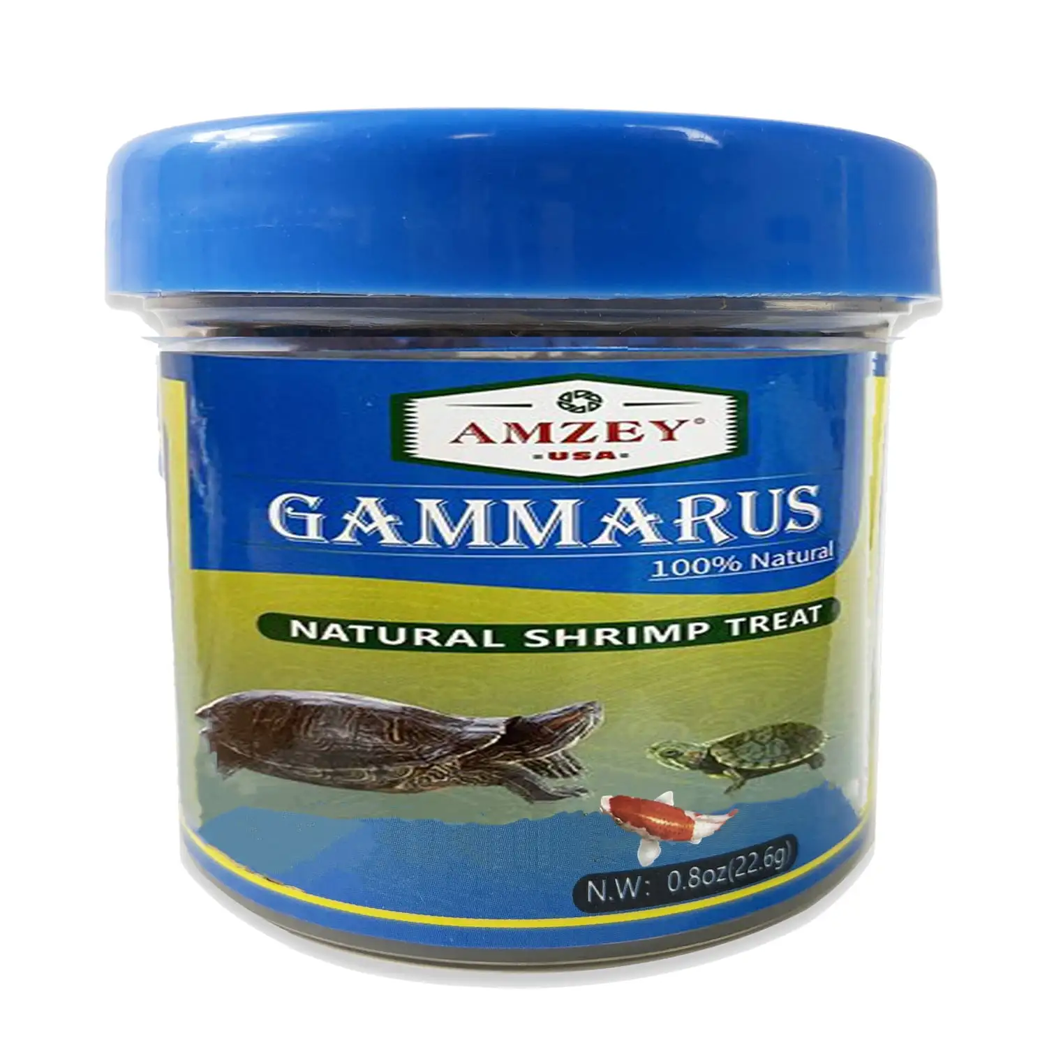 Amzey 0.8 oz Sun Dried Baby Shrimp. 100% Natural Fish Food. High Protein Gammarus. Food for All Aquatic Turtles. Frog. and Newts