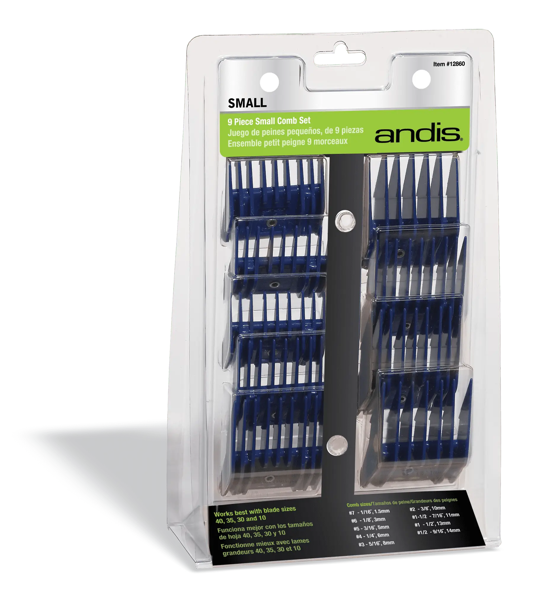 Andis Professional Animal Small Comb Set. 9 Pieces