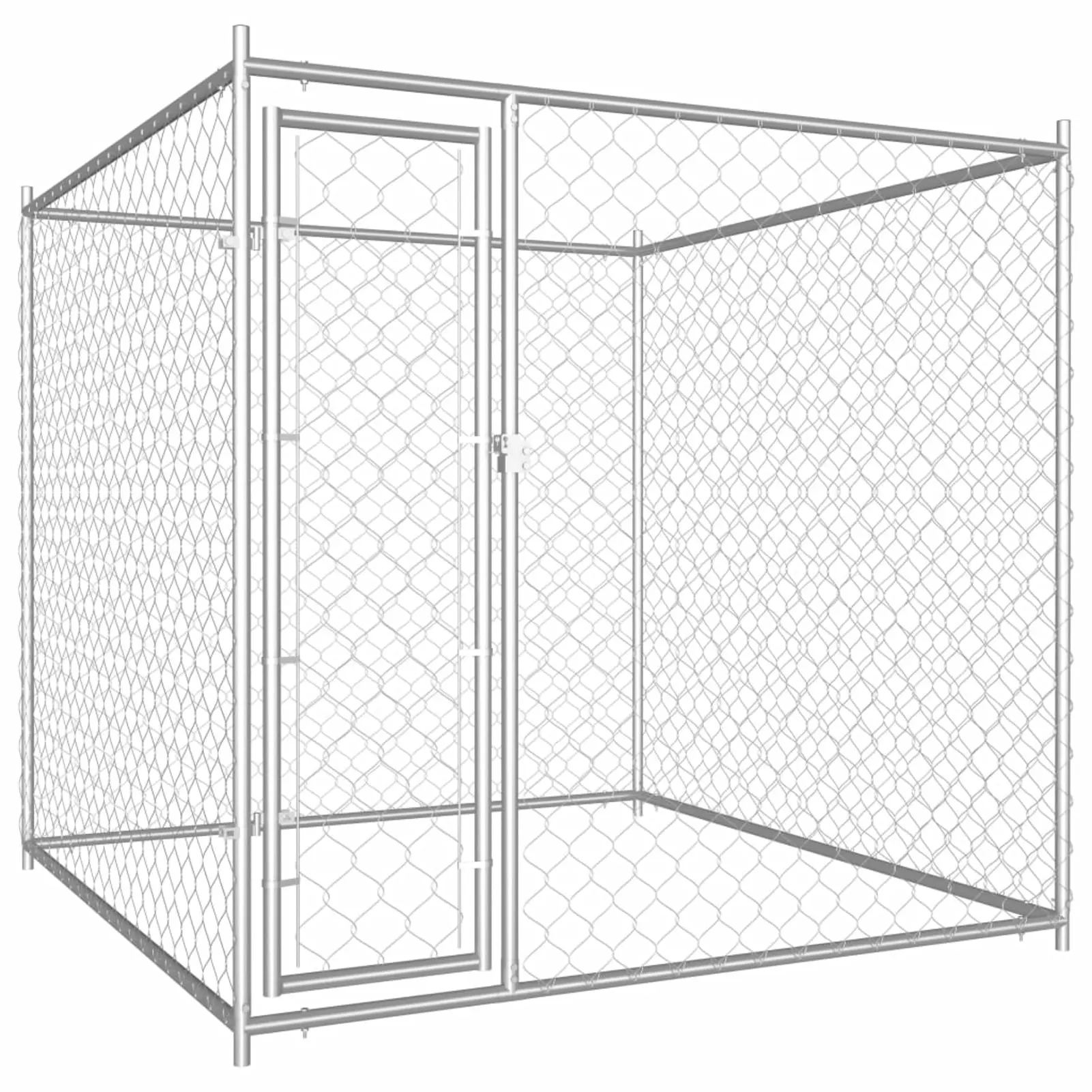 Anself Dog Kennel Galvanized Steel Mesh Sidewalls Fence Playpen Lockable Gate Cat Duck Chicken Fence Exercise Fence 76 x 76 x 72.8 Inches (L x W x H)