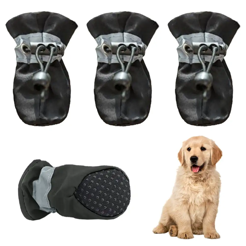 Anti-Slip Dog Boots.Waterproof and Breathable Soft-Soled Shoes.Anti-Drop Adjustable Paw Protector for Small Size Dogs.Pet Footwear for All Seasons.