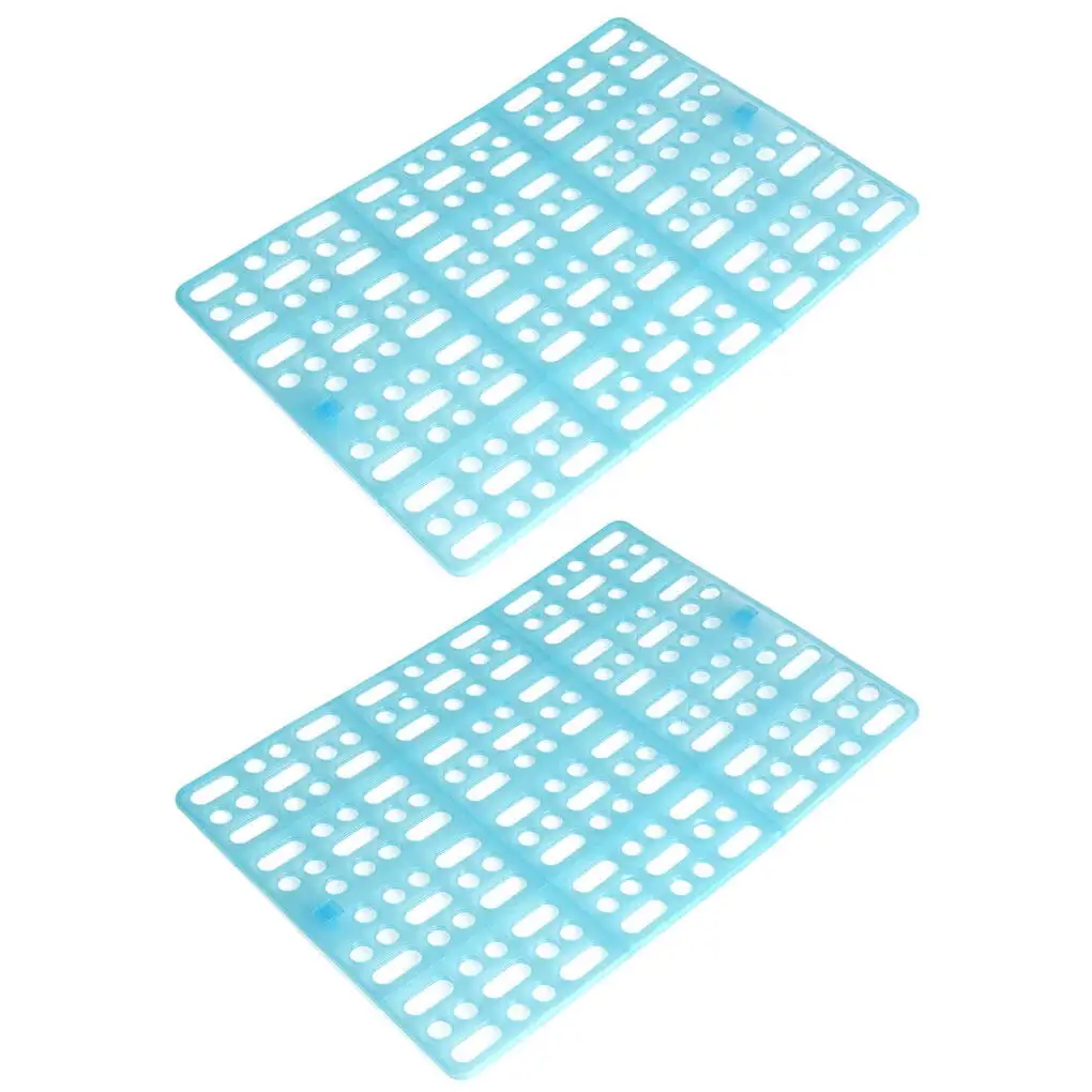 Anti-slip Pet Feet Mat Plastic Grids Pet Relax Pad Animal Cage Hole Cushion. Blue