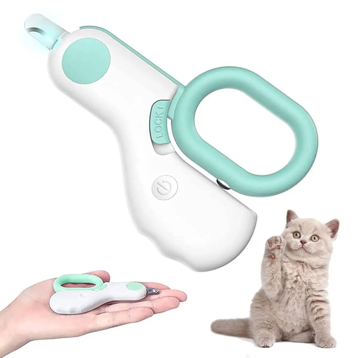 AoHao Cat Nail Clipper with LED Light Safety Pet Nail Trimmers Cat Claw Clipper Scissors Dog Nail Cutter Avoid Excessive Cutting Pet Grooming Tool