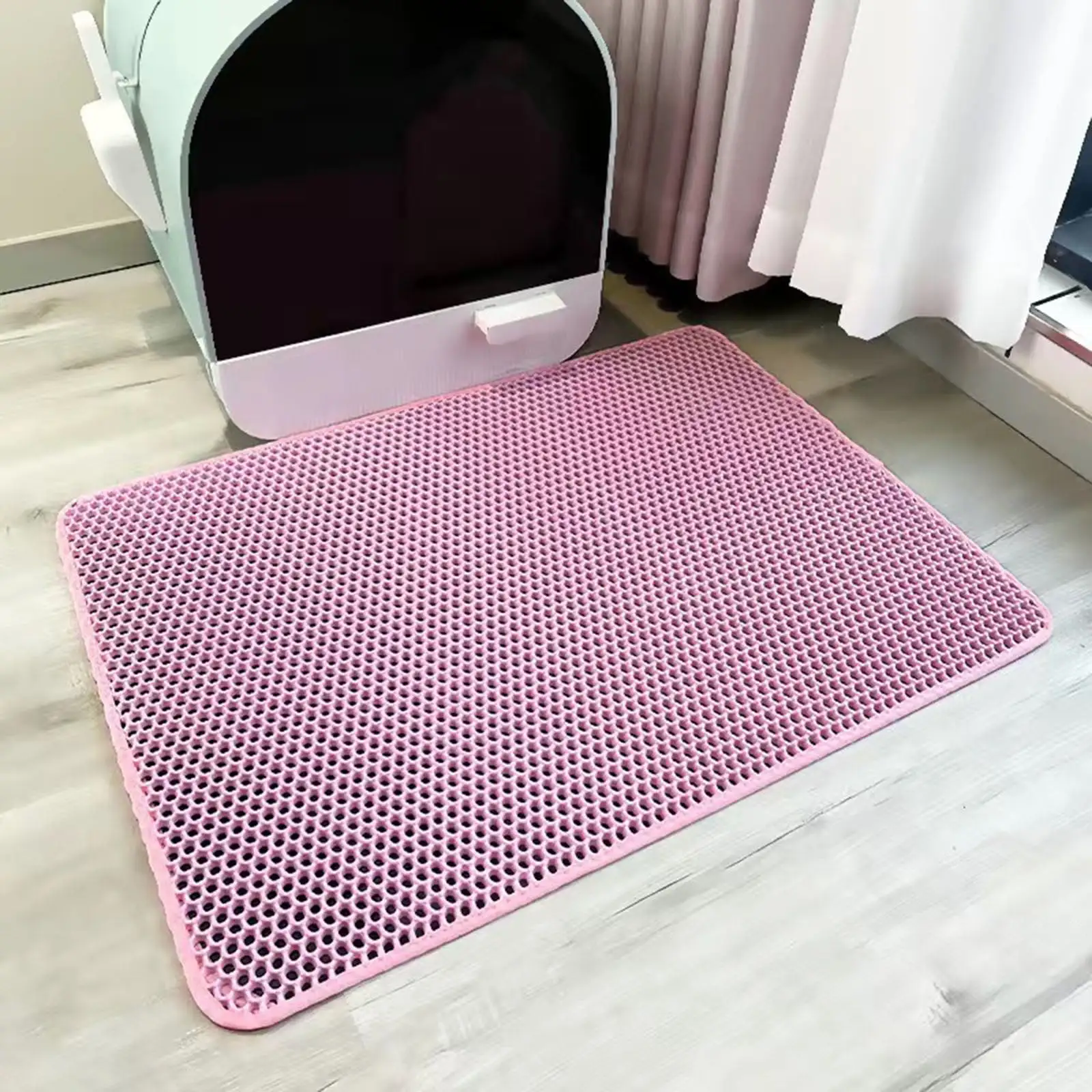 Apmemiss Clearance Cat Litter Mat Litter Trapping Mat.Premium Double Layer Waterproof Kitty Litter Mat.Honeycomb Design for Scatter Control.Easy to Clean Cat Mats for Litter Box. Pink