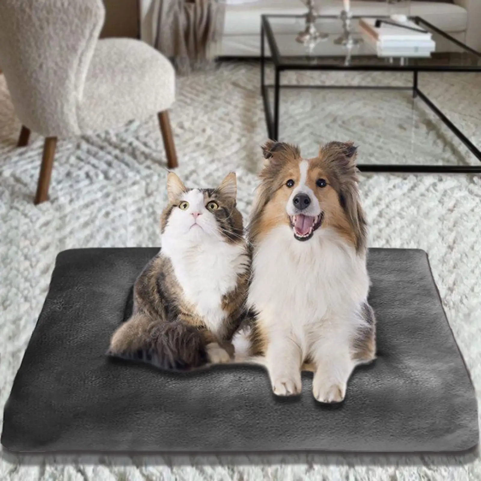 Apmemiss Clearance Dog Bed. Orthopedic Crate Foam Dog Bed.Machine Washable. Available On Both Sides.Waterproof Dog Mattress Nonskid Bottom. Comfy Anxiety Pet Bed Mat Dog Gifts. 16.9x11.7x1.5 In. Gray