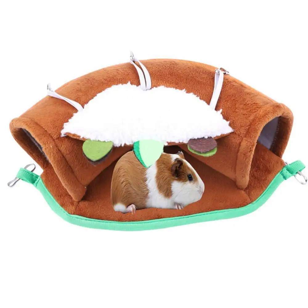 Apocaly Pet Hamster Hammock Plush Winter Warm Sleeping Bag Nest Hanging Cage House for Squirrel Ferret Rabbit Small Pet Supplies