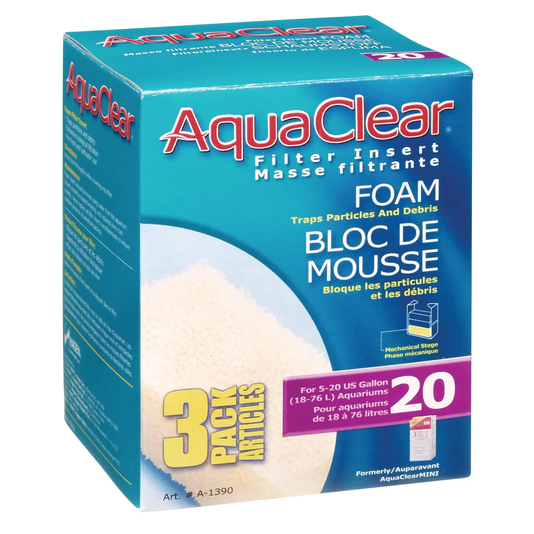 Aqua Clear 20 (Mini) Foam Filter 3Pk