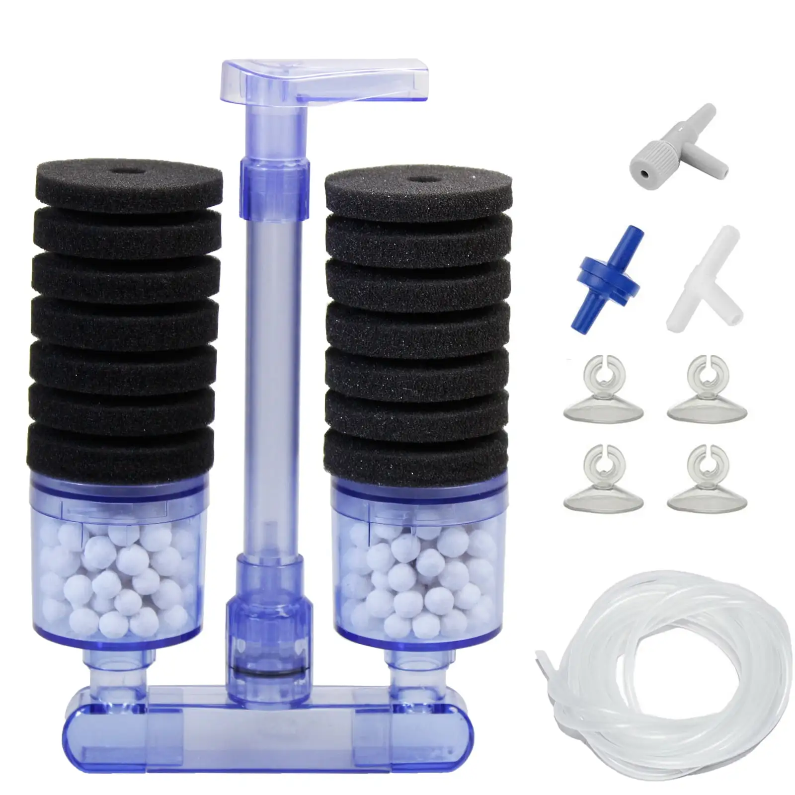 Aquaneat Sponge Filter. Aquarium Filter with Ceramic Balls. with Accessories up to 20gal