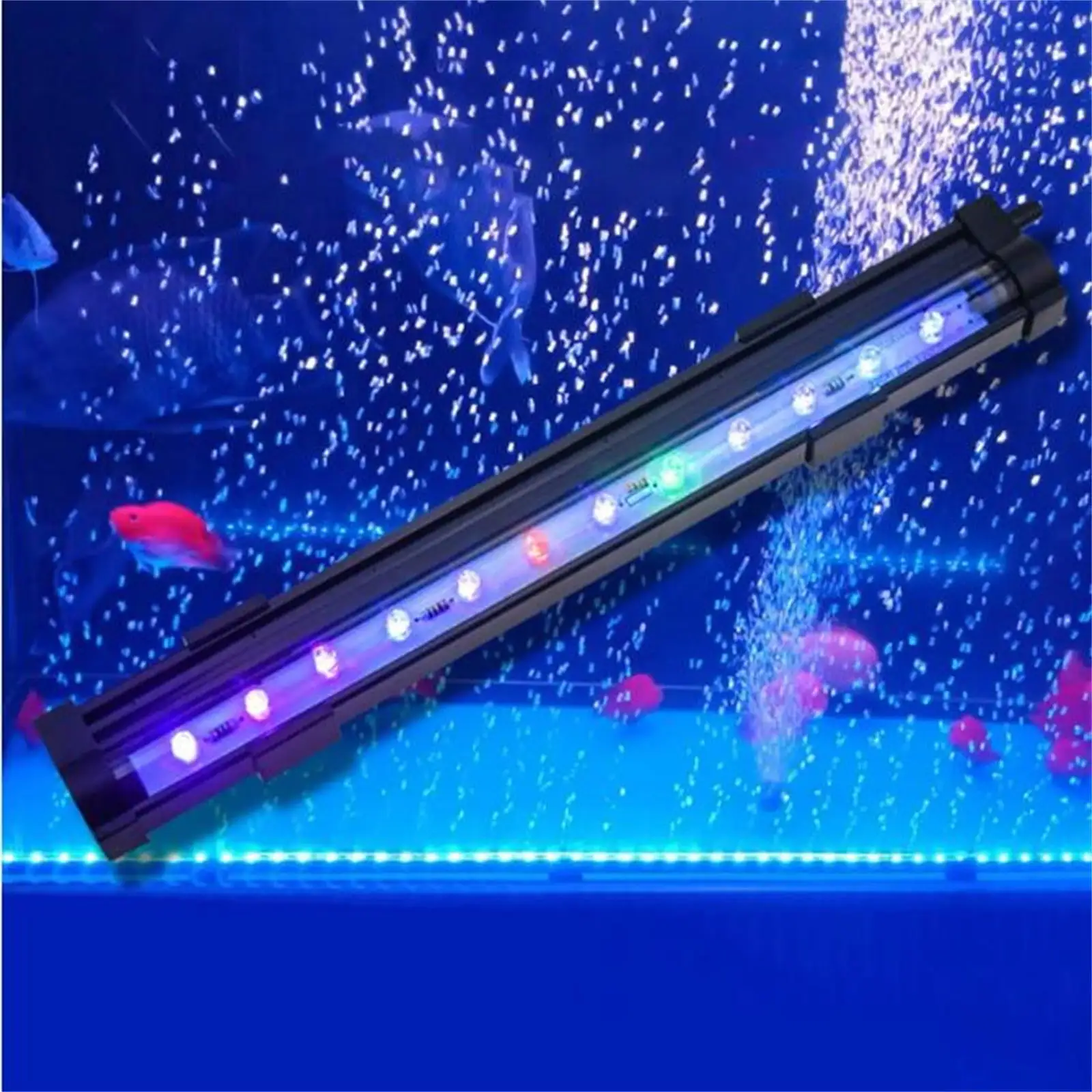 Aquarium Air Bubble LED Light. RGB LED Fish Tank Light with 16 Colors 4 Modes Remote with Control IP68 Aquarium Lamp with for Turtle Tank. Betta. Shrimp