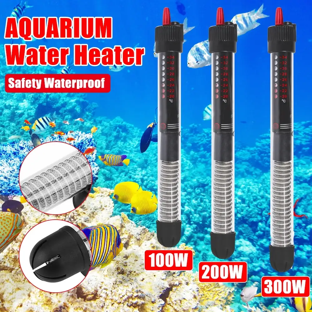 Aquarium Heater 100W Submersible Fish Tank Heater. 20-100 Gallon Fish Heater Auto Thermostat. 1Pcs