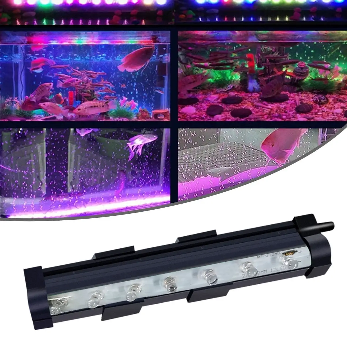 Aquarium Light. 5.9 LED Fish Tank Lights. Color Changing Underwater Submersible LED Light with 7 LED for Small Fish Tank