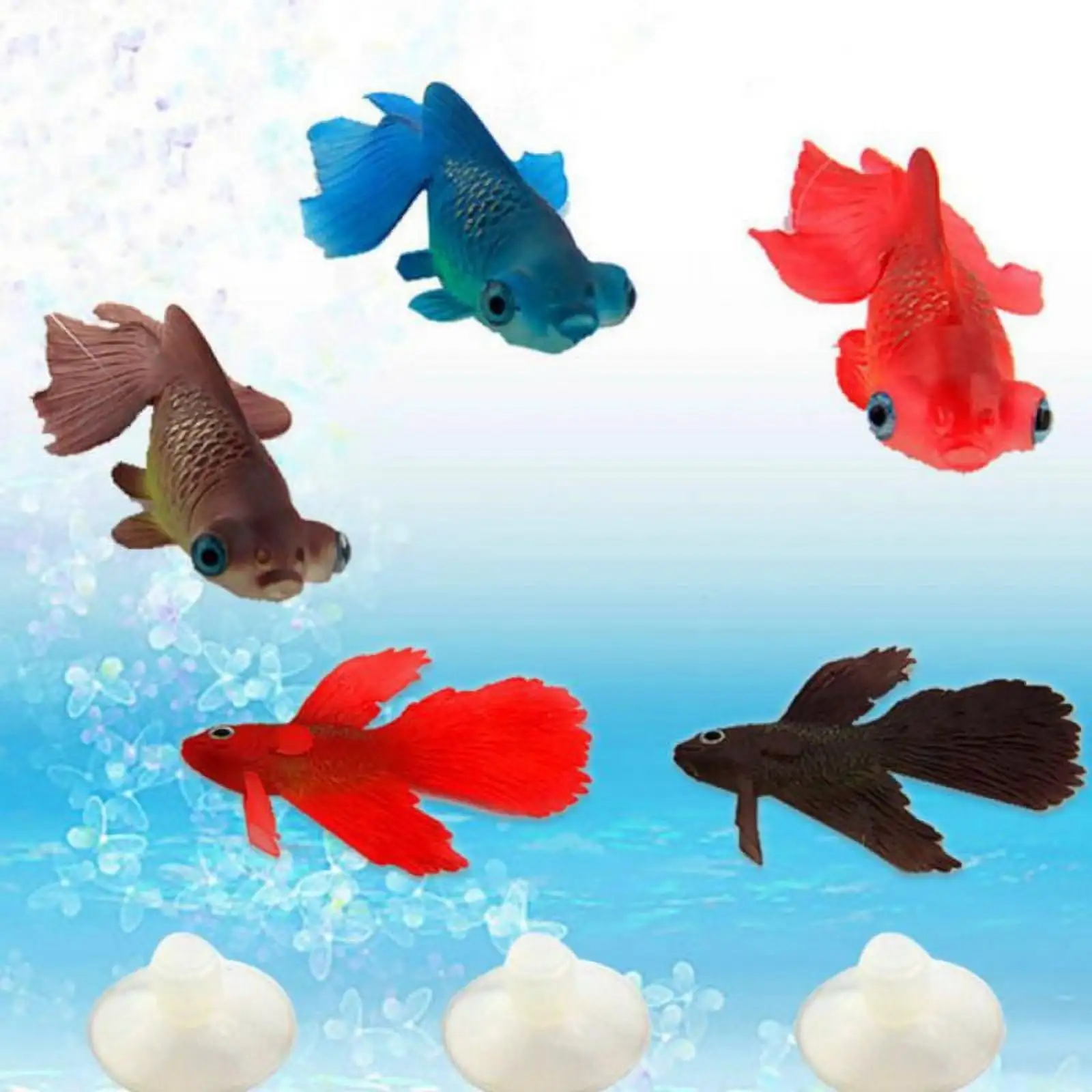 Aquarium Silicone Fish Artificial Floating Fake Fish for Aquarium Decorations Fish Tank Ornament