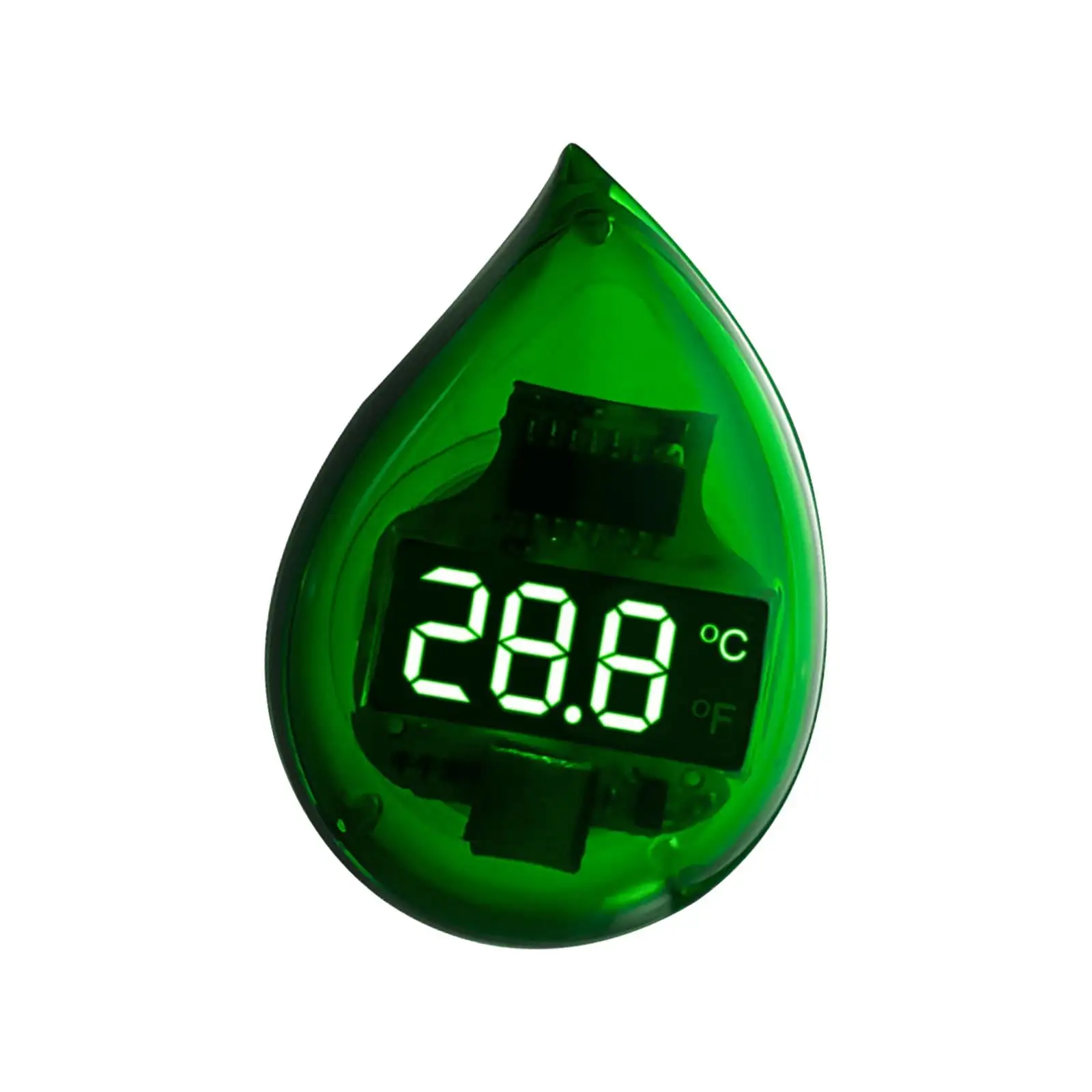 Aquarium Thermometer Small Temperature Gauge LED Display Fish Tank Thermometer for Fresh Water and Sea Water Tanks Green