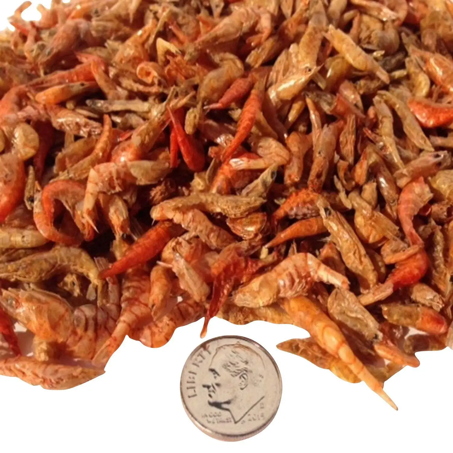 Aquatic Foods Freeze Dried Red Shrimp 1/2 to 1&1/4 for Koi. ALL Turtles. AlL Tropical Fish - 1/4-lb