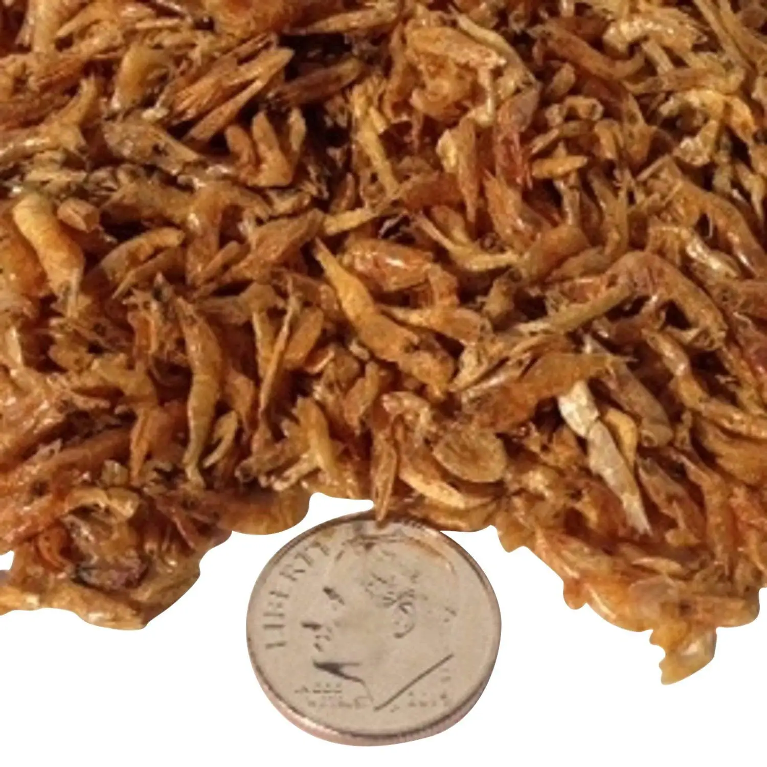 Aquatic Foods Freeze Dried Red Shrimp 3/8 to 1/2 for AL Tropical Fish. Koi. Turtles - 1/4-lb