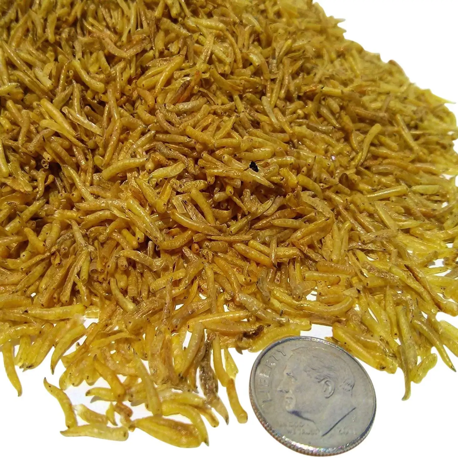 Aquatic Foods Freeze Dried White Worms - Great for smaller Tropicals. Marines. Aquatic & Land Turtles - 1/8-lb