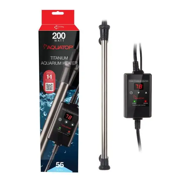 Aquatop 200 Watt Titanium Aquarium Heater with Digital Controller for Fish Tanks up to 55 Gallons. TH-C200