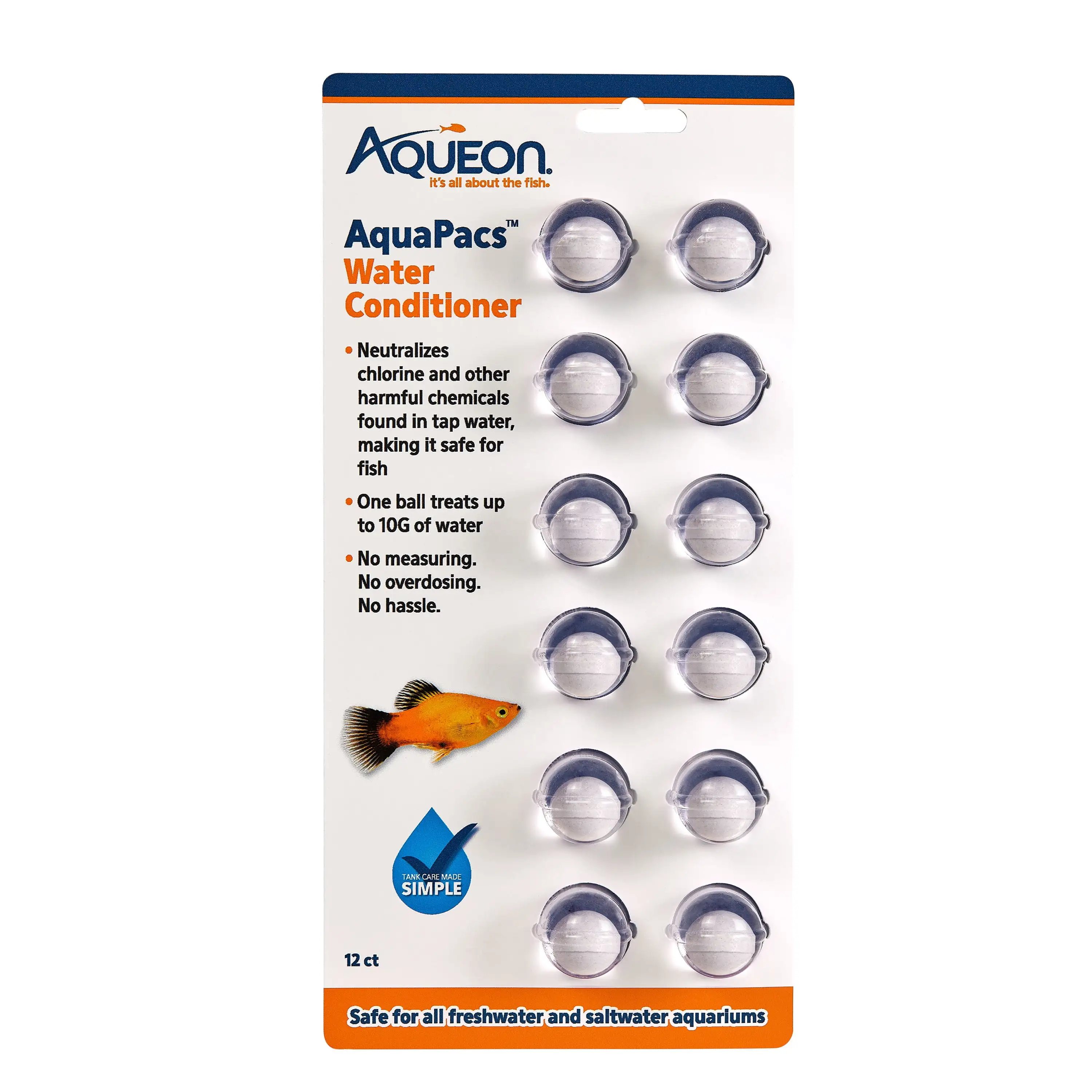 Aqueon AquaPacs Water Conditioner 12 Pack. 10 Gallon