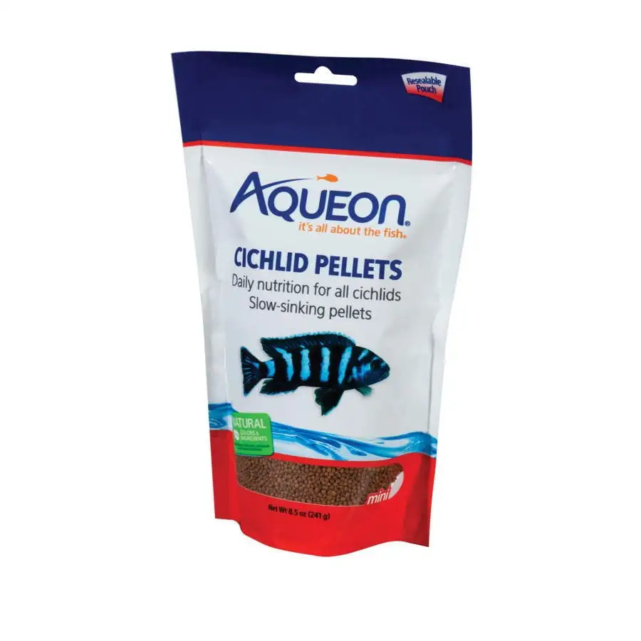 Aqueon Cichlid Pellet Fish Food Mini 8.5oz Bag