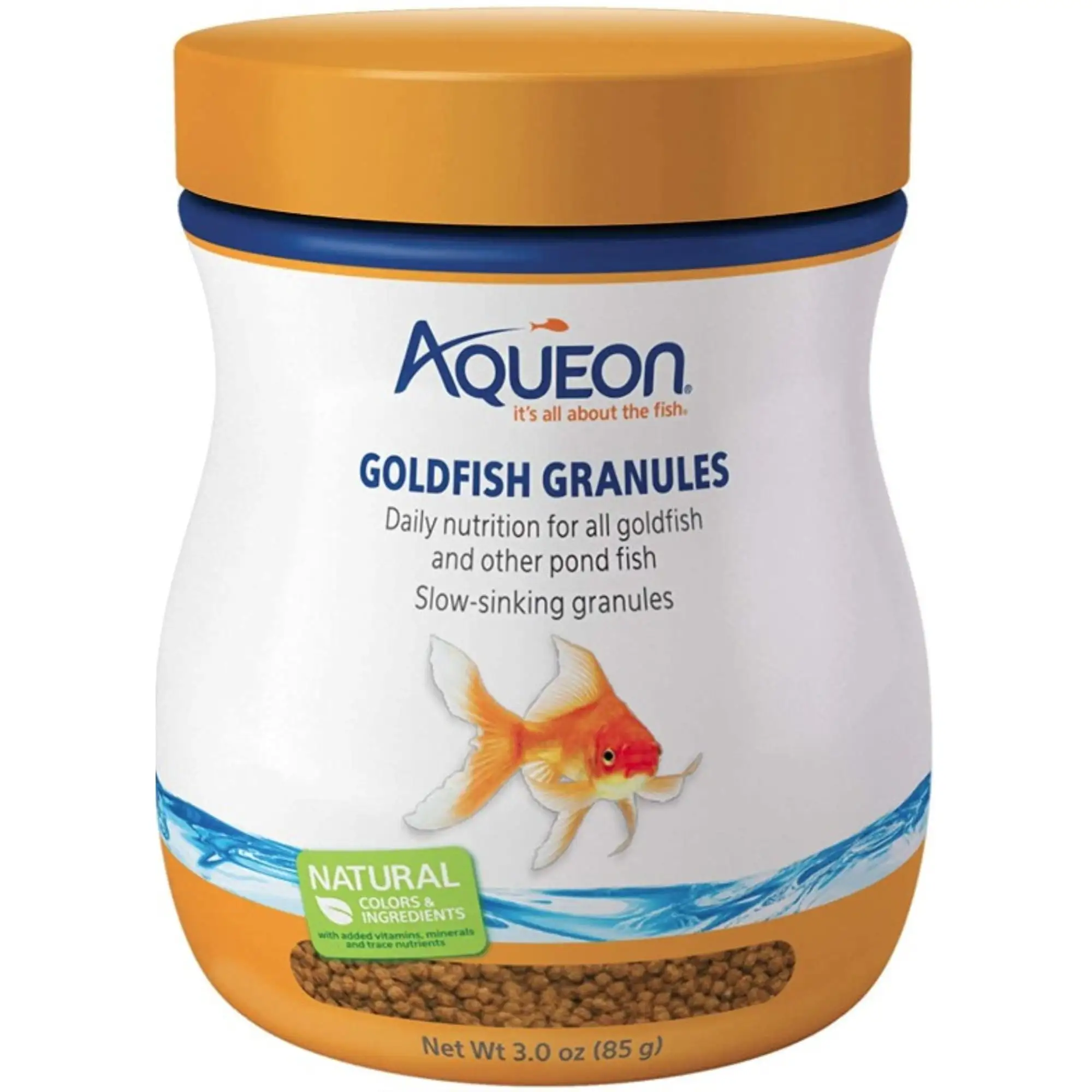 Aqueon Goldfish Granules Slow Sinking Fish Food Daily Nutrition for All Goldfish and Other Pond Fish