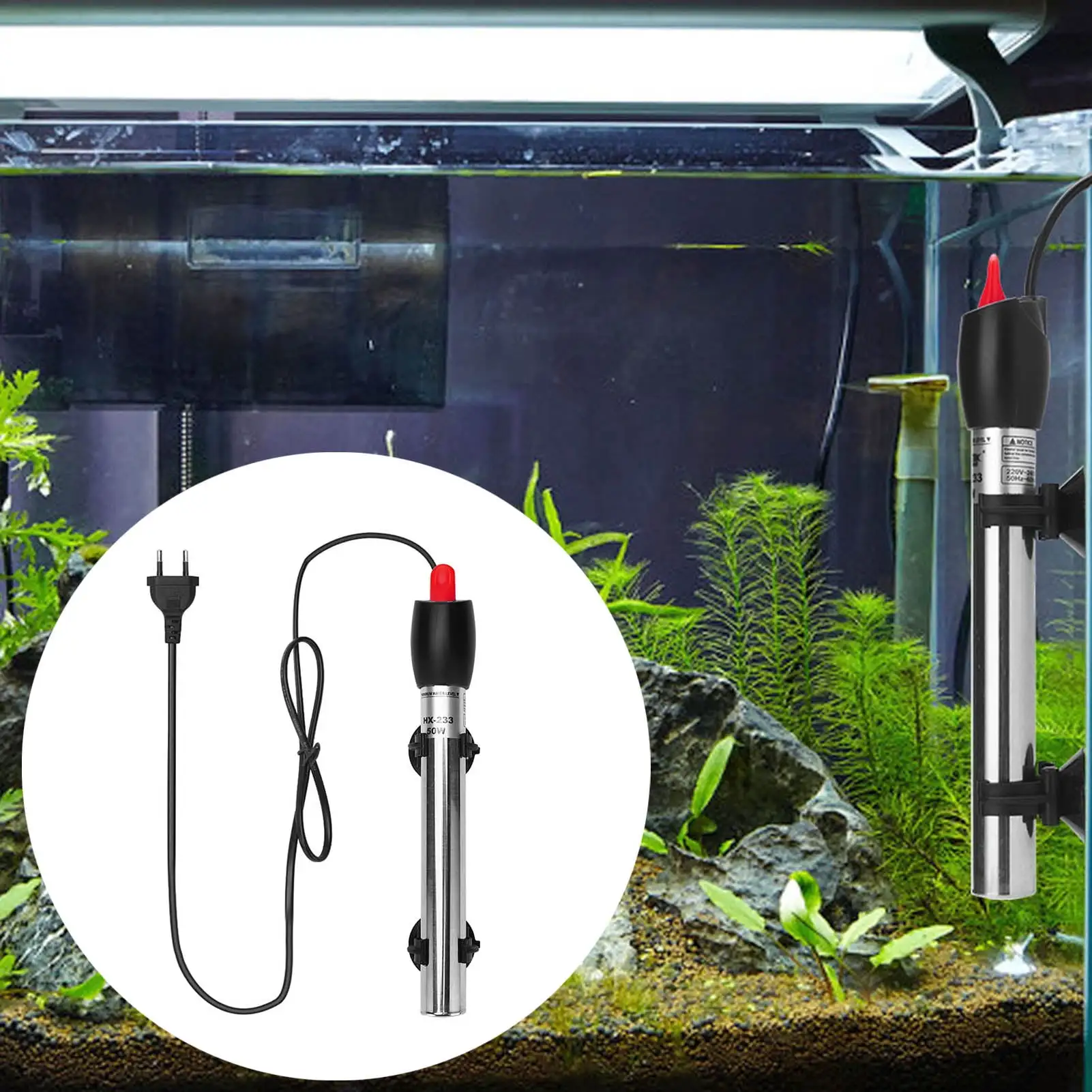 Archer Aquarium Heater Adjustable Sensitive Stainless Steel Fish Tank Heating Rod for Personal Use