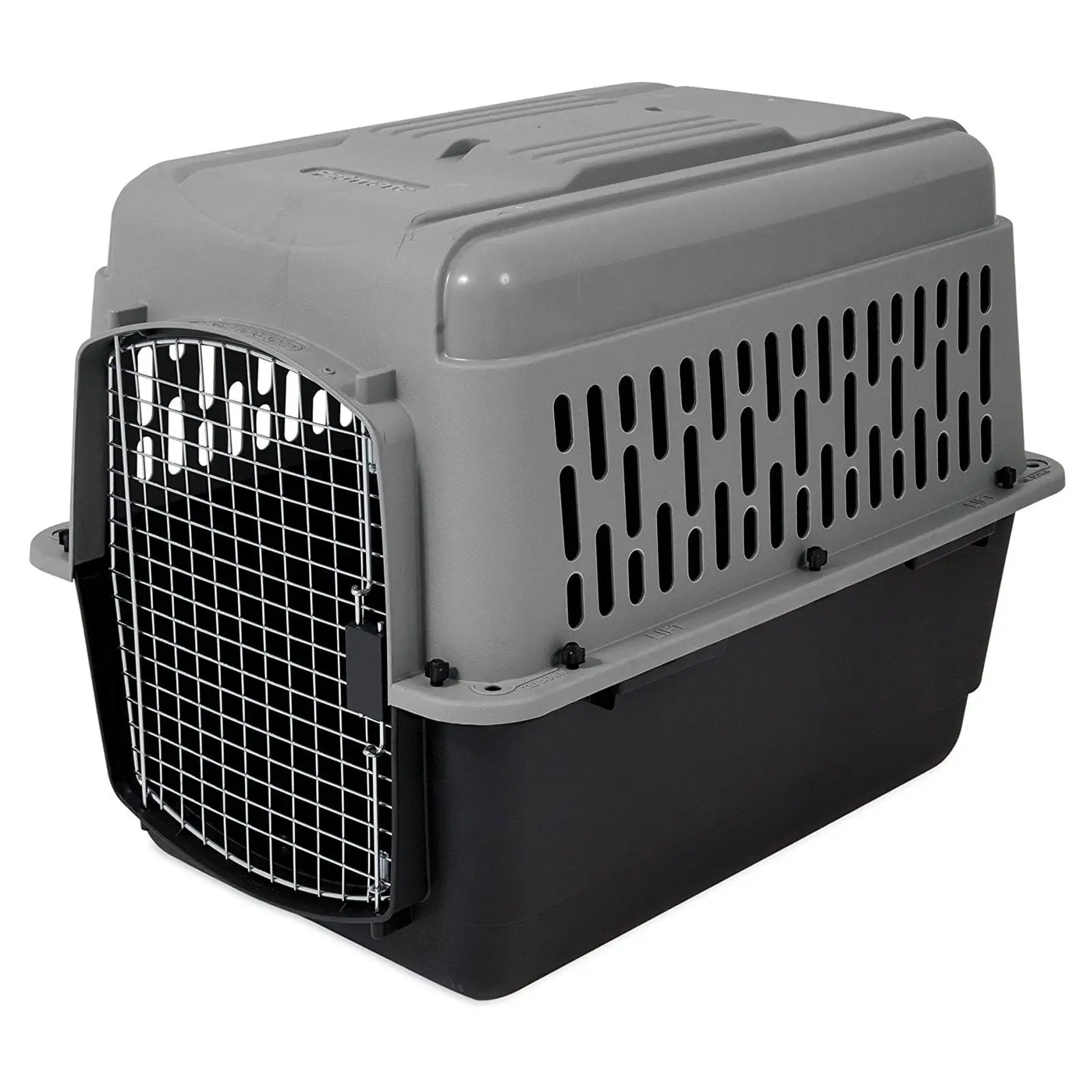 Aspen Pet Porter 32 Traditional Travel Dog Kennel Portable Medium Carrier for Pets 30-50 lb. Gray