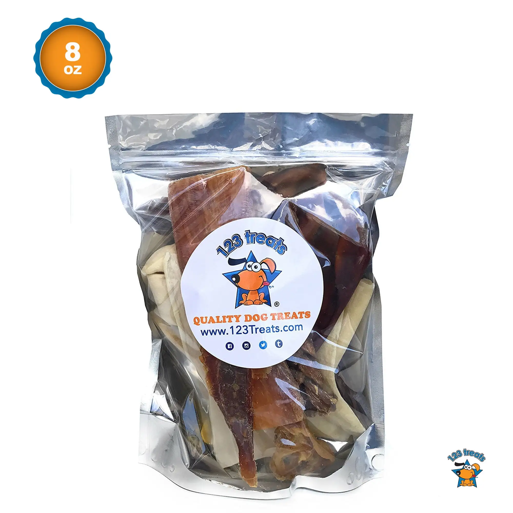 Assorted Dog Chews Bulk 8 oz | Delicious Natural Chews for Dogs - Mix dog treats from 123 Treats