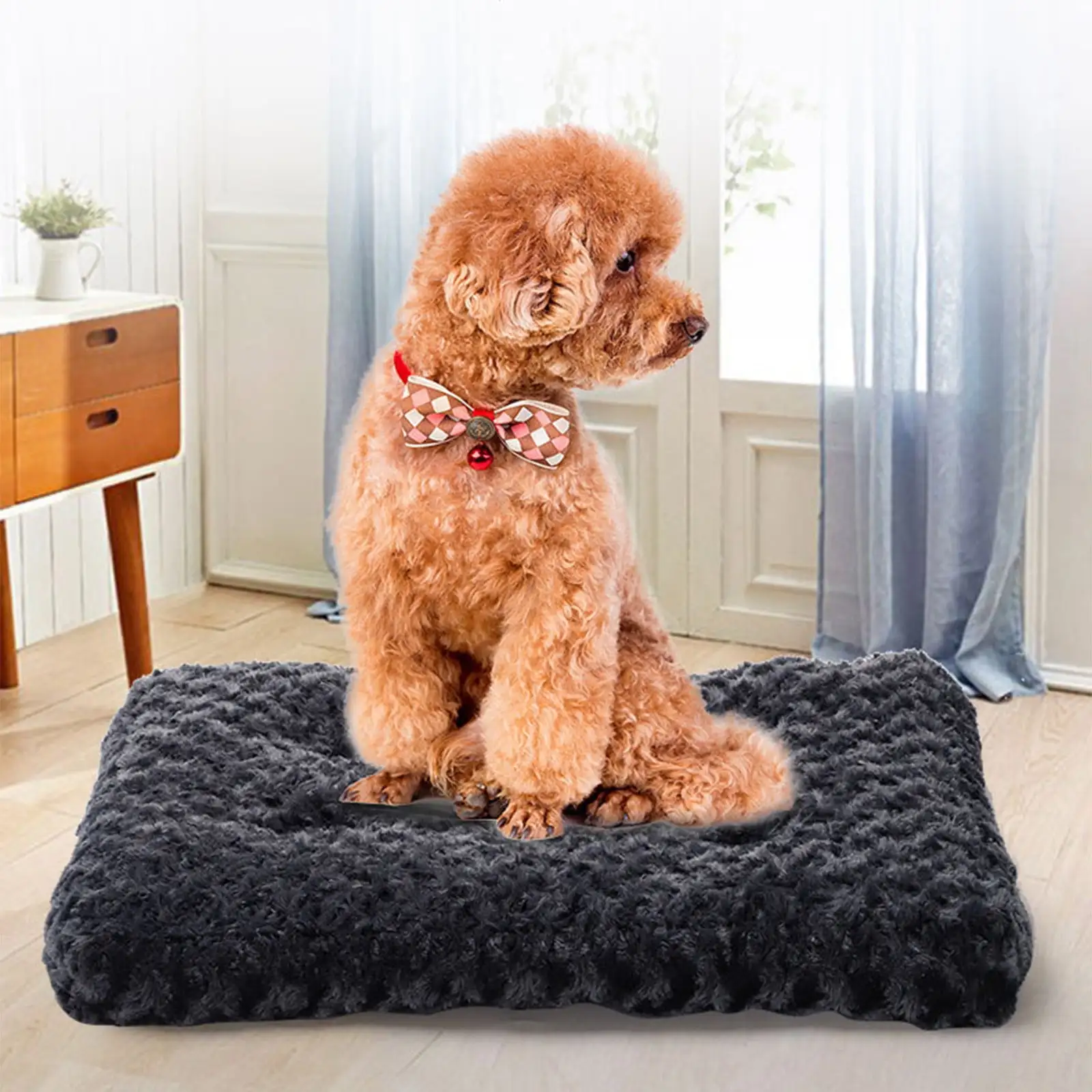 Aueoeo Washable Dog Bed with Removable Washable Cover. Plush Dog Crate Beds Comfy Kennel Pad Anti-Slip Pet Sleeping Mat for Medium. Small Dogs Breeds. 23 x 18