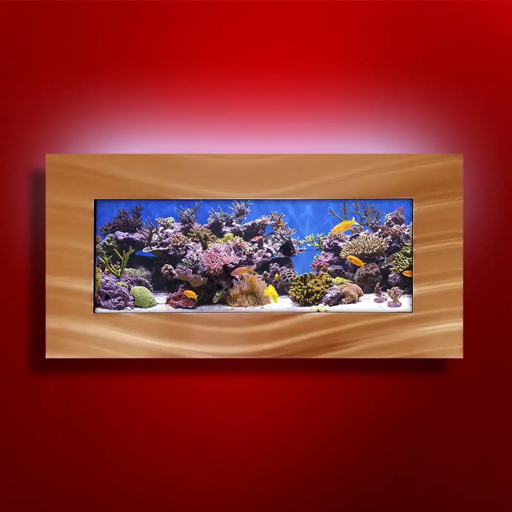 Aussie Aquariums 2.0 Wall Mounted Aquarium - Skyline - Brushed Gold