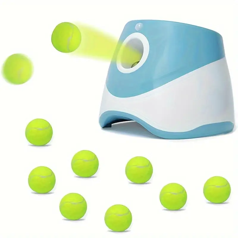 Automatic Ball Thrower for Dogs. Indoor/Outdoor small Dog Ball Launcher with free 9 PCS Balls. Work 4~5 Hours on Full Charge Three-speed Control Interactive Dog Fetch Machine Toy for Small Dogs