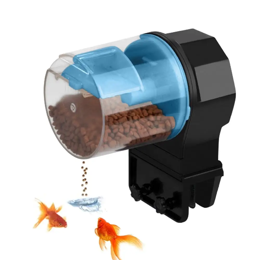 Automatic Fish Feeding Machine. Suitable for Aquarium or Fish Tank. Weekend and Holiday Display Battery Powered Fish Food Moisture-Proof Goldfish Turtle Food Distribution Machine