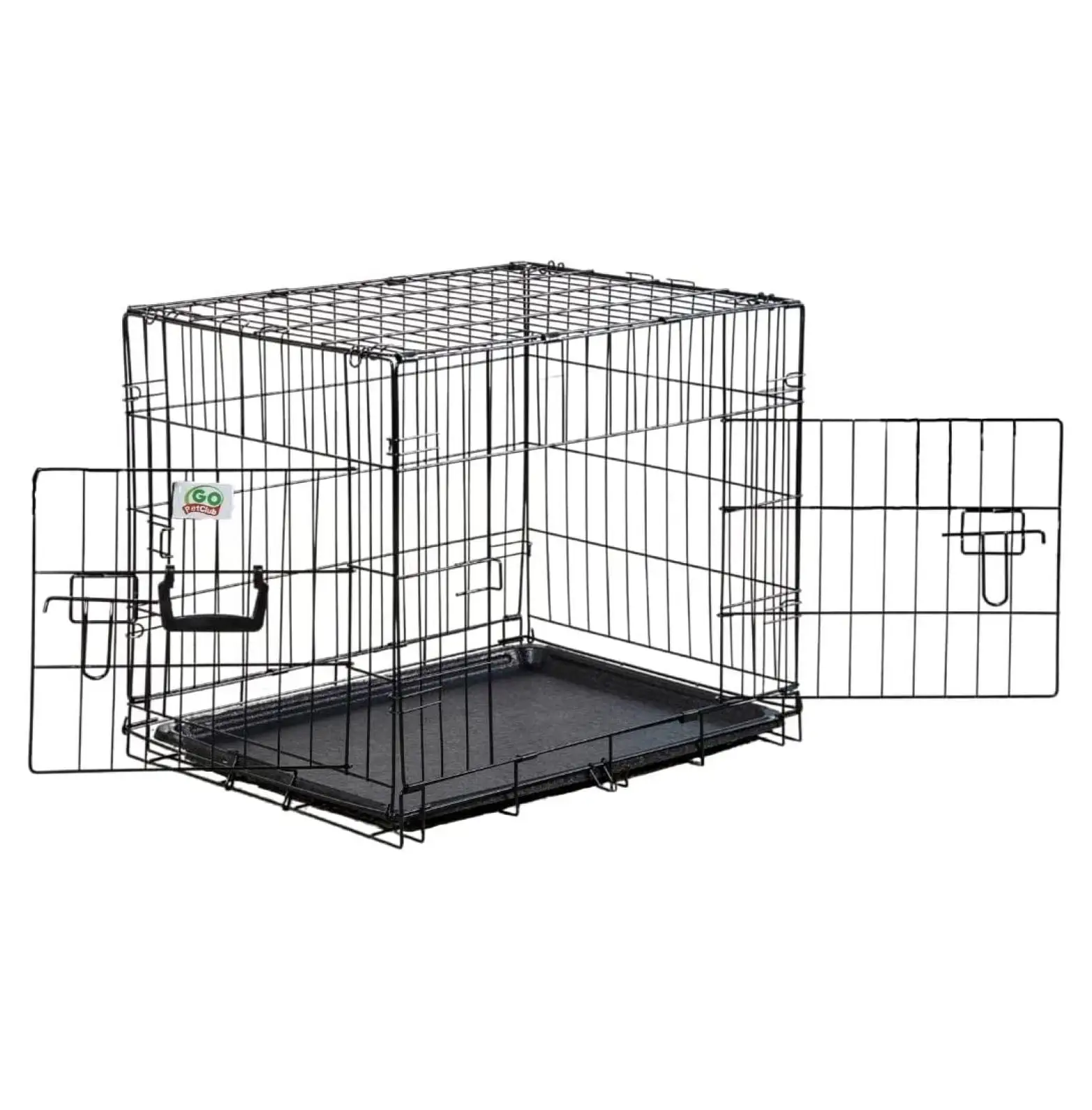 BIN24 24-Inch Two Door Folding Metal Cage with Divider